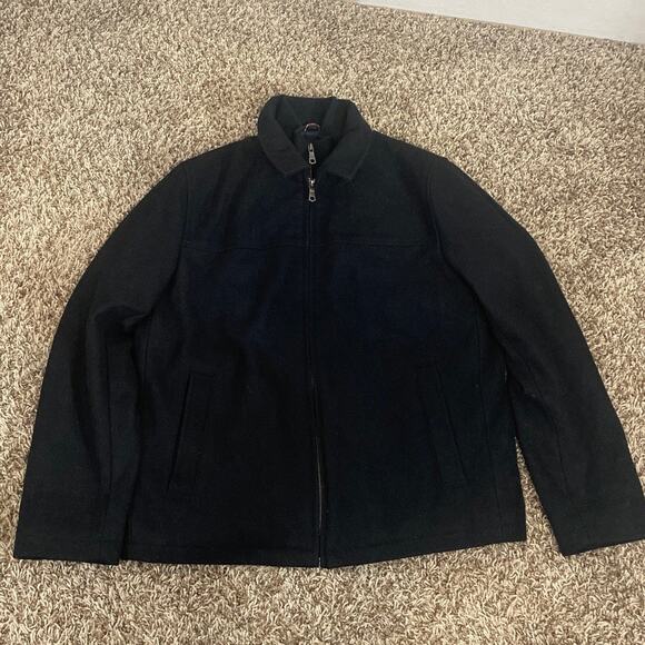 Tommy Hilfiger Double Zip Black Wool blend Medium Overcoat bomber - Picture 3 of 8